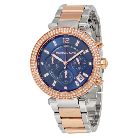 michael kors parker watch blue face|michael kors women's parker watch.